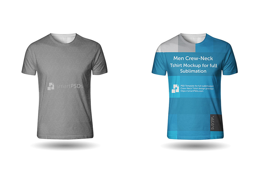 Men Crew-Neck T-Shirt Sublimation in Product Mockups - product preview 8