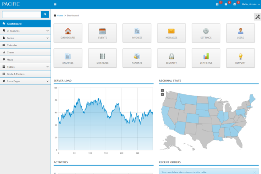 Pacific - Responsive Admin Template