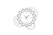 Clock gear line icon