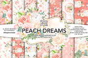 Watercolor Peach Dreams DP pack