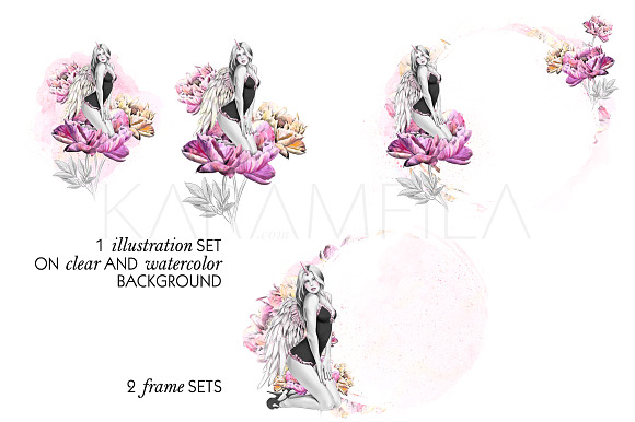 Unicorn Girl Clipart in Illustrations - product preview 3