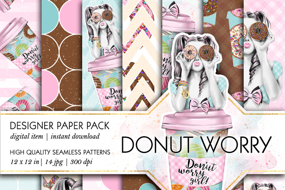 Donut Worry Seamless Patterns in Patterns - product preview 8