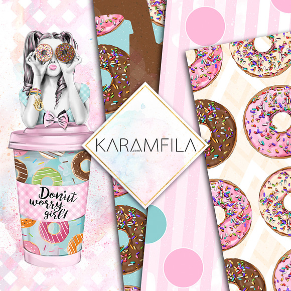 Donut Worry Seamless Patterns in Patterns - product preview 2