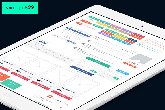 NEW PRICE: Axure flat UI kit in HTML/CSS Themes - product preview 4
