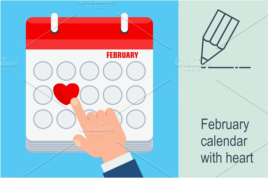 February calendar in Objects - product preview 8