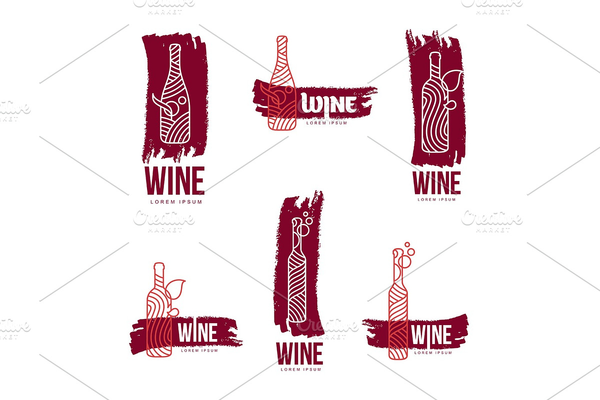 Wine logo templates in Illustrations - product preview 8