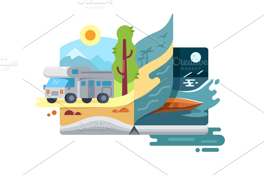 Holidays and vacations in nature in Illustrations - product preview 8