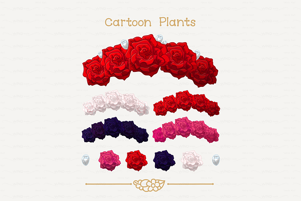 vector rose crowns
