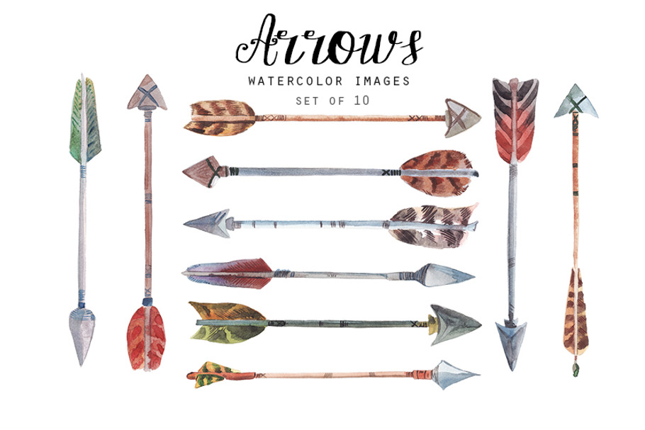 Watercolor arrows II