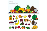 Many fruits on the table