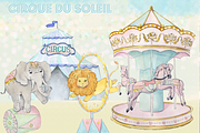 Watercolor Circus Clipart Images