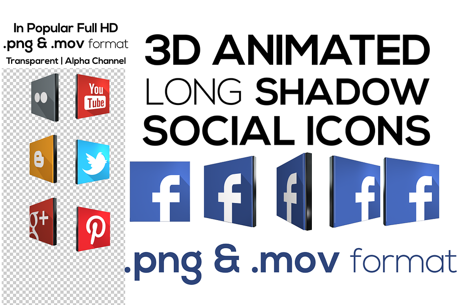 3D Social Network Icons + Animated