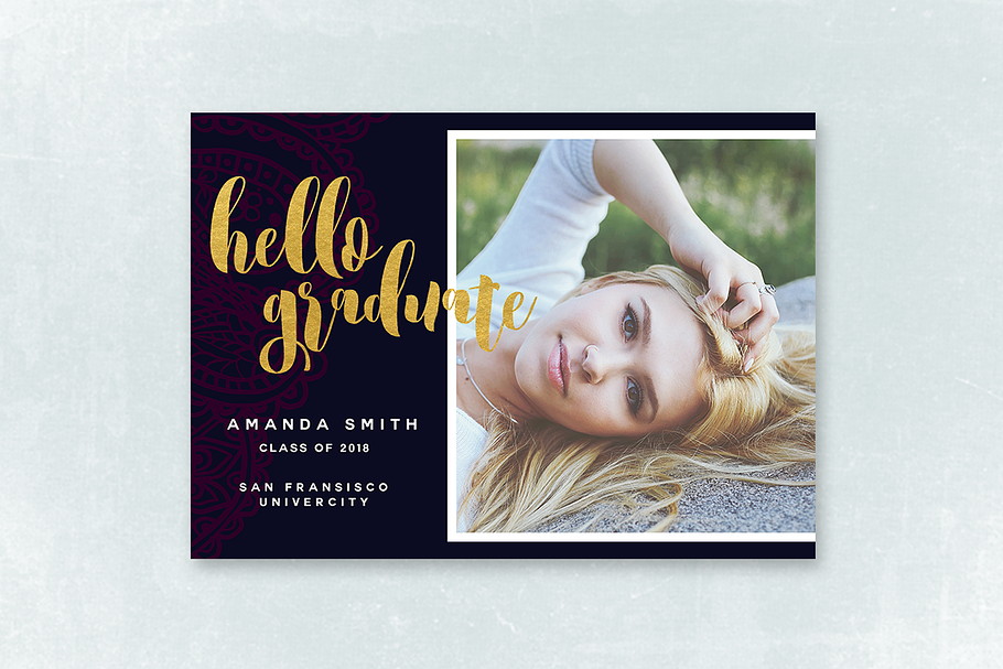 Senior Graduation Announcement 015 in Card Templates - product preview 8