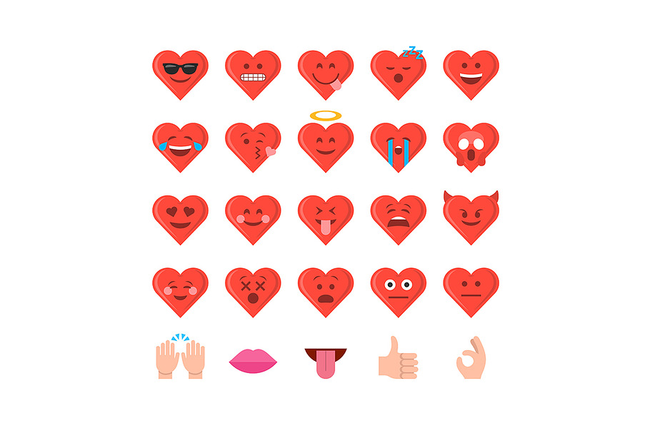 Valentine's day emoticon icon set in Heart Emoticons - product preview 8