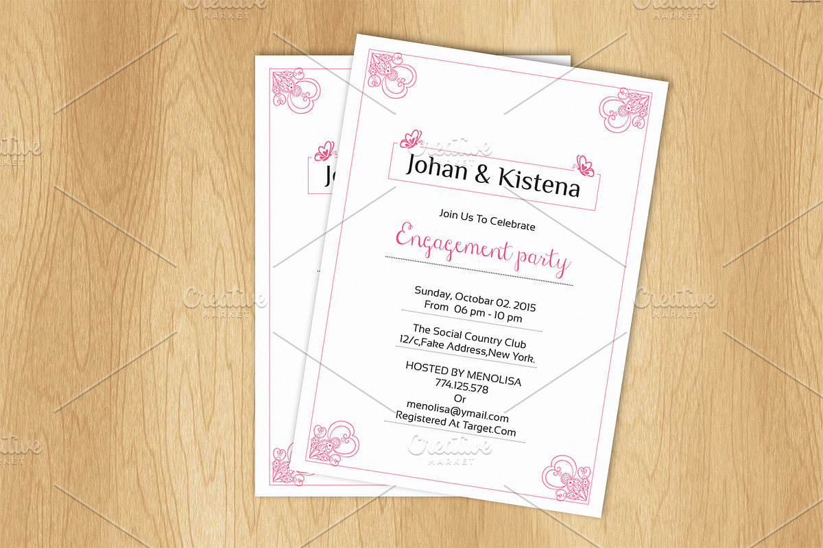 Engagement Party Invitation Template in Wedding Templates - product preview 8