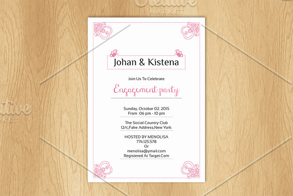 Engagement Party Invitation Template in Wedding Templates - product preview 1