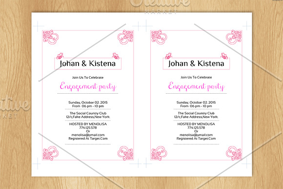 Engagement Party Invitation Template in Wedding Templates - product preview 2