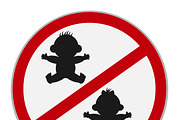 no kids allowed sign, vector