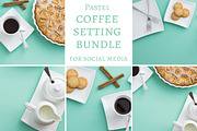 Pastel coffee service photo bundle