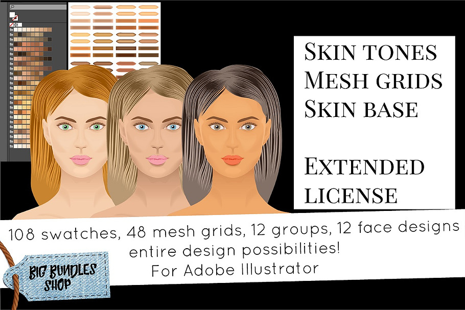 Skin tones - Adobe illustrator in Photoshop Color Palettes - product preview 8