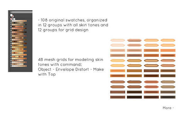 Skin tones - Adobe illustrator in Photoshop Color Palettes - product preview 1