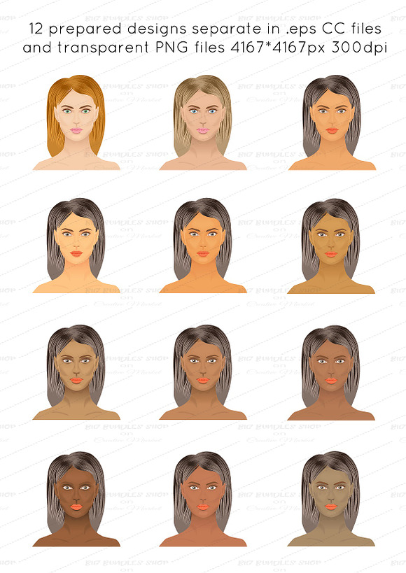 Skin tones - Adobe illustrator in Photoshop Color Palettes - product preview 4