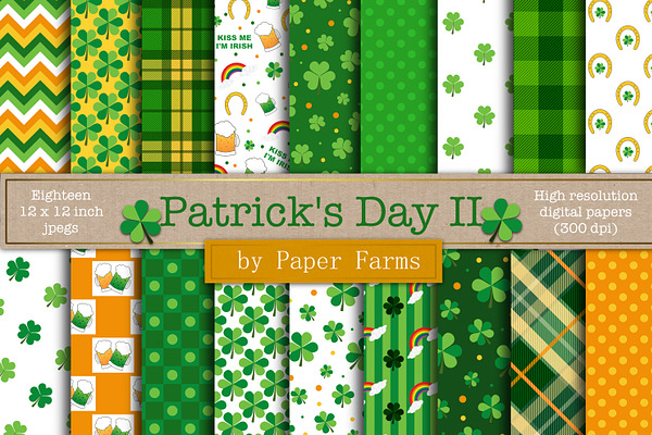 St. Patricks Day digital paper