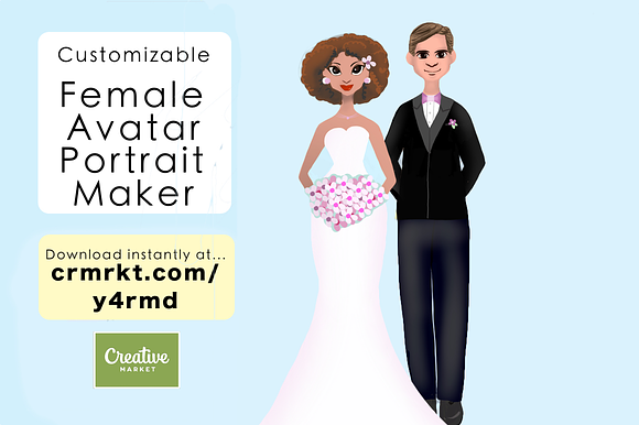 Personalized female portrait creator in Illustrations - product preview 2