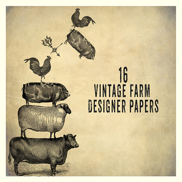 Vintage Farm Background Papers in Patterns - product preview 3