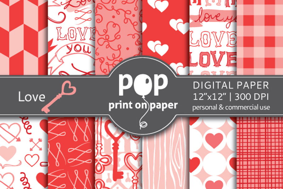 Love Digital Paper - JPG