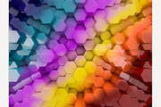 Hexagon abstract rainbow background