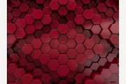 Hexagon abstract red background.