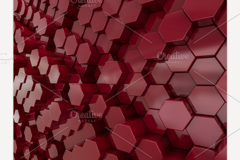 Hexagon abstract red background.  in Illustrations - product preview 8
