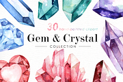 Gem & Crystal Watercolor Collection