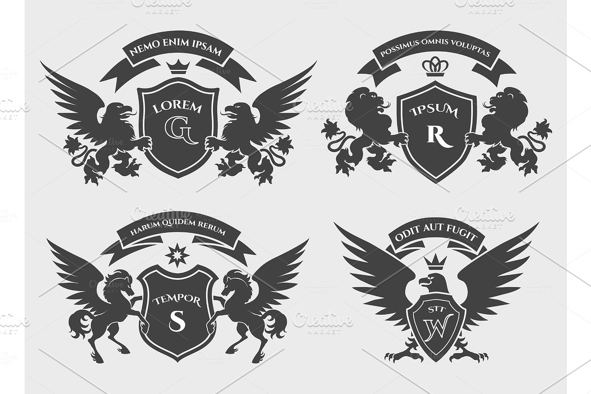 Crests logo set in Illustrations - product preview 8