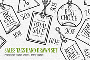 Sales tags hand drawn set