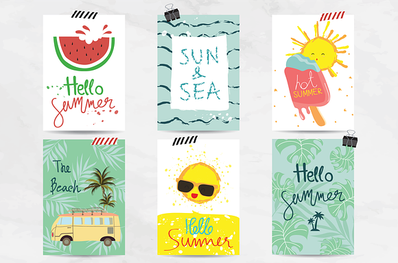 12 Cute summer cards in Postcard Templates - product preview 2