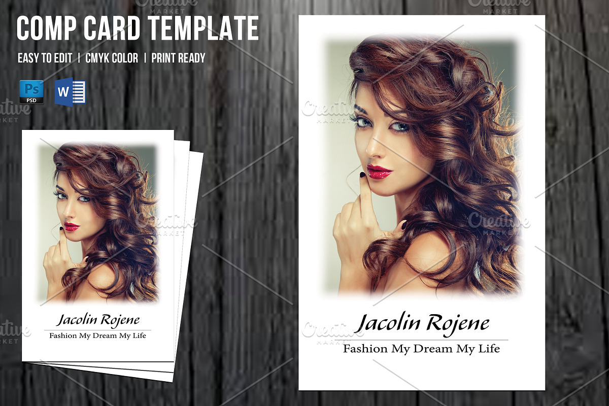 Fashion Model Comp Card-V490 in Flyer Templates - product preview 8