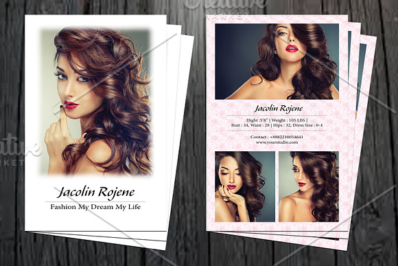 Fashion Model Comp Card-V490 in Flyer Templates - product preview 1