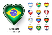 Vector flags of the countries South America.