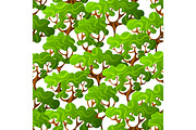 Seamless pattern with abstract stylized trees. Natural illustration