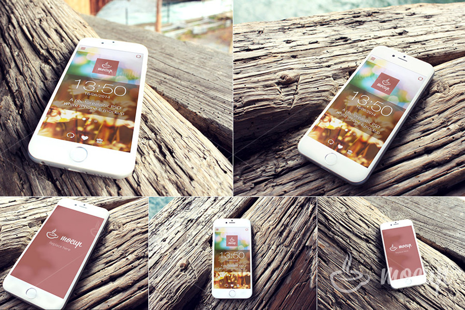 iPhone 6 Mockups set Wood in Mobile & Web Mockups - product preview 8