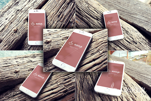 iPhone 6 Mockups set Wood in Mobile & Web Mockups - product preview 2