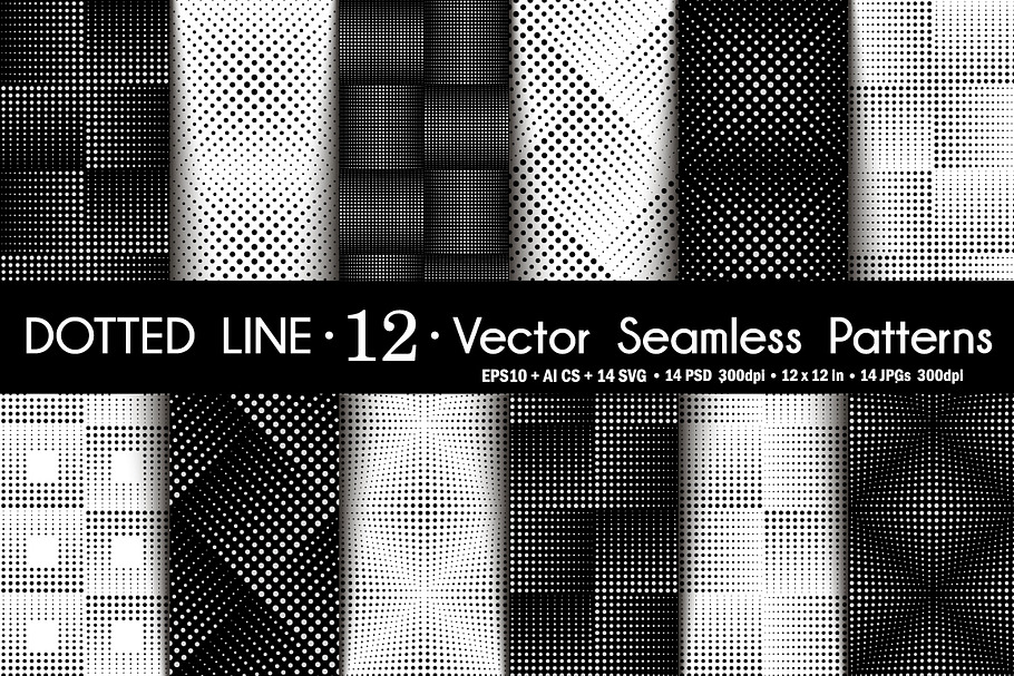 Set Dotted Line Seamless Patterns in Patterns - product preview 8