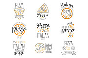 Italian Pizza Fast Food Promo Labels Collection