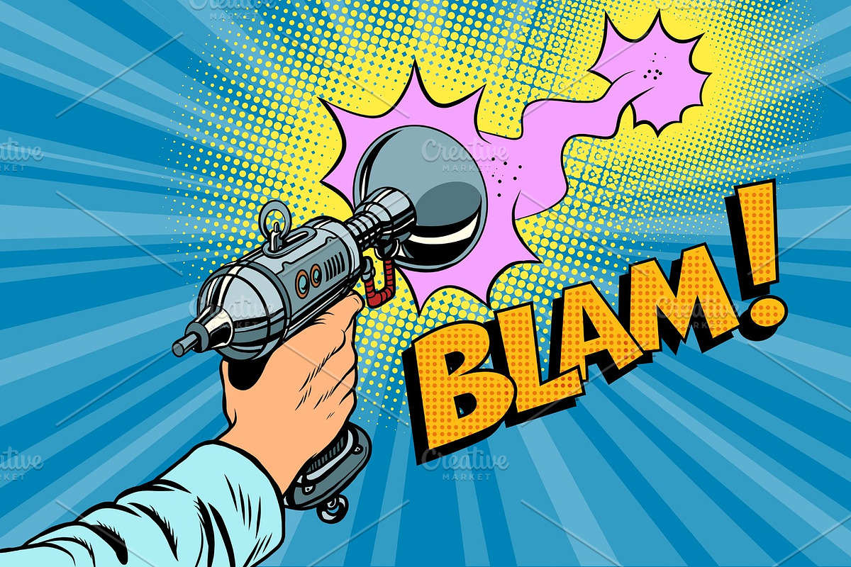 blam Science fiction shot of a Blaster comic cloud in Illustrations - product preview 8
