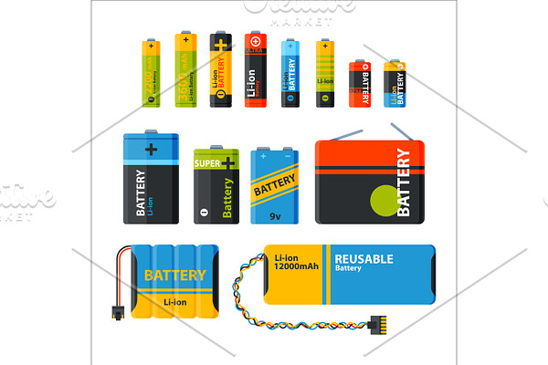 Battery energy electricity tool vector illustration.