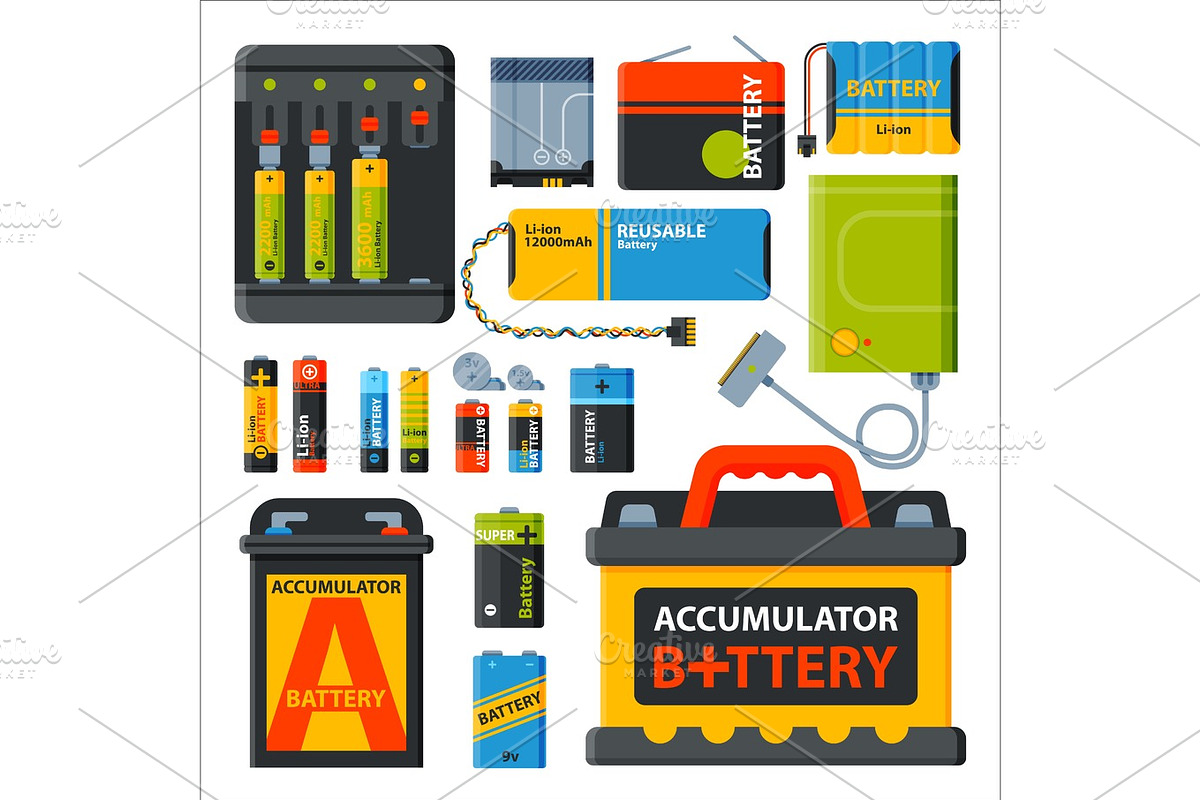 Battery energy electricity tool vector illustration. in Textures - product preview 8