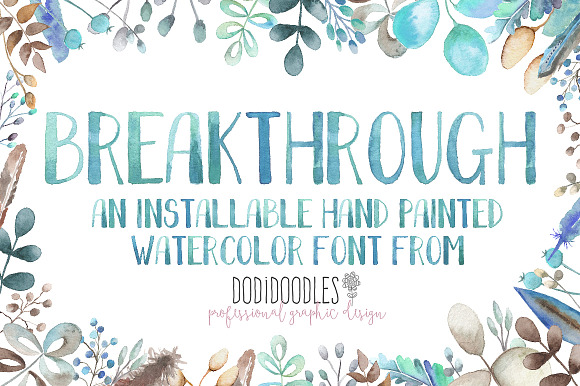 Breakthrough Watercolor Font in Fonts - product preview 1