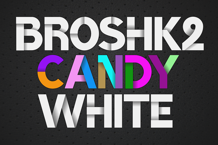 Color fonts BroshK2-candy & white in Display Fonts - product preview 8